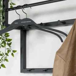 Industrial Hängegarderobe aus Stahl Schwarz - Lundreo
