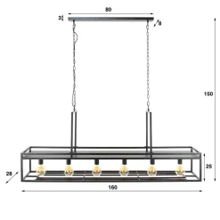 Industrial Hängeleuchte mit Ablage Boden - Chica