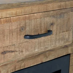 Industrial Kombi-Kommode auf Metall-Rädern - Thiano