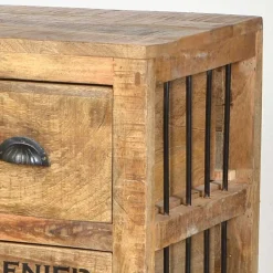 Industrial Kommode mit Füßen im Rollen Design - Indri