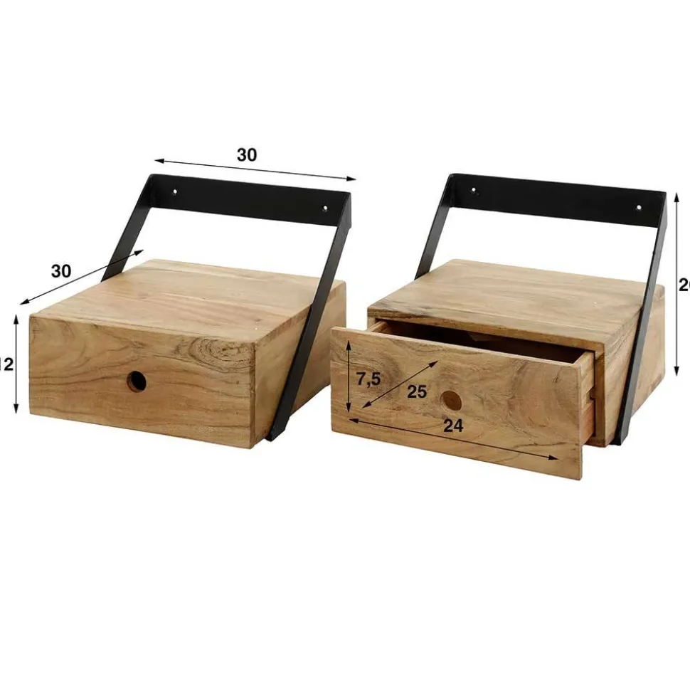 Industrial Nachtkonsolen Duo - Tessina (2er Set)