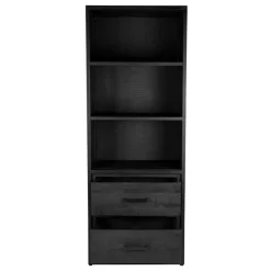 Industrial Regal in Schwarz mit 2 Schubladen - Esturado