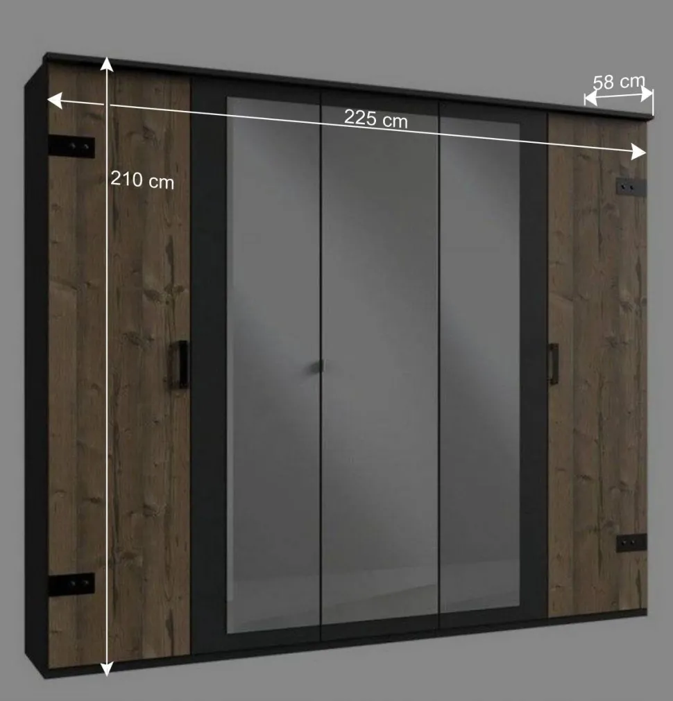 Industrial Schlafzimmereinrichtung Set - Ardila (vierteilig)