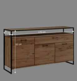 Industrial Sideboard aus Wildeiche und Stahl - Ingbo