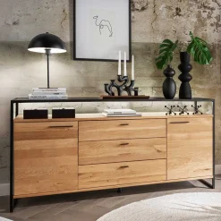 Industrial Sideboard aus Wildeiche Massivholz - Manarola