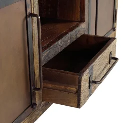 Industrial TV Kommode aus Altholz und Metall - Stock