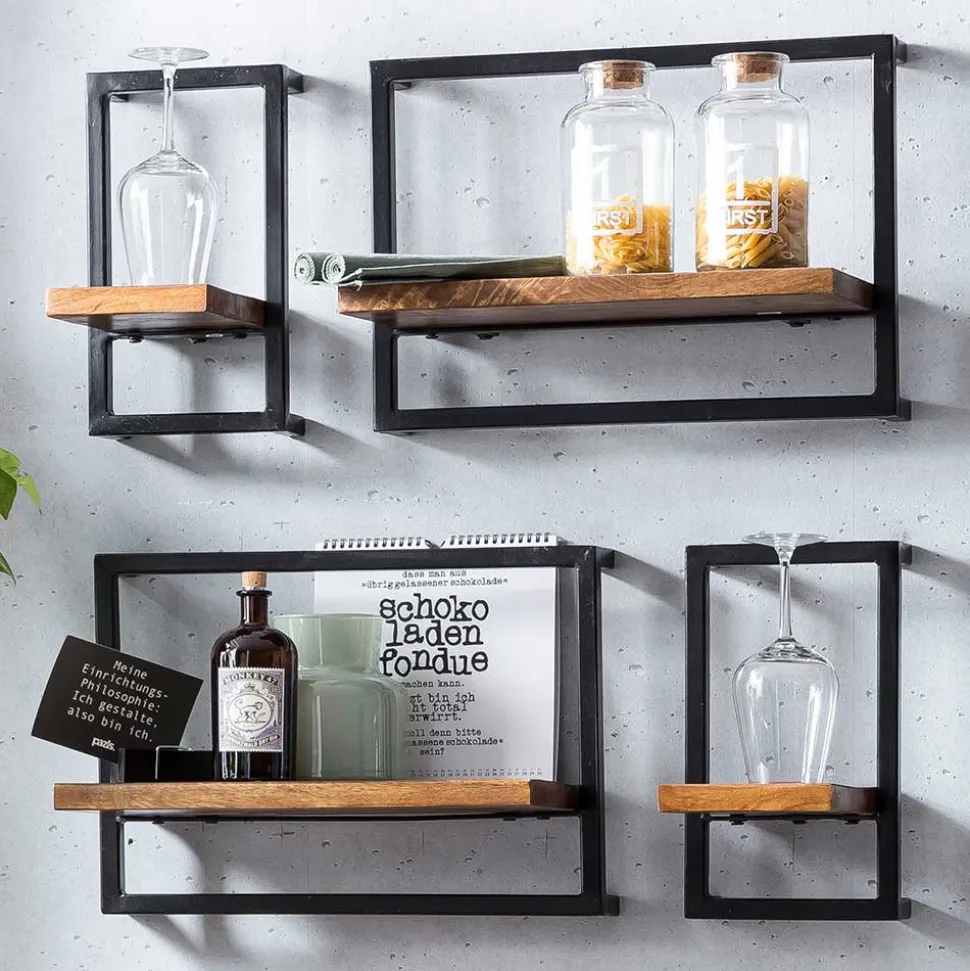 Industrial Wandregal Kombi - Mendoza I (vierteilig)