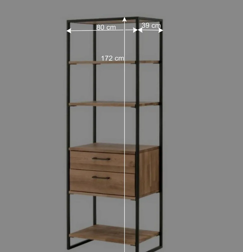 Industrial-Design-Regal mit vier offenen Fächern - Ingbo