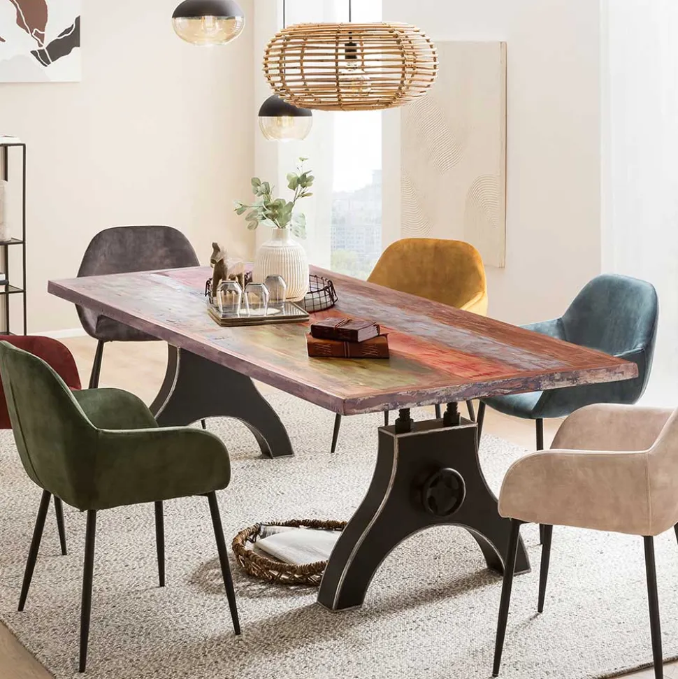 Industrialtisch mit Shabby Chic Altholz - Mutano