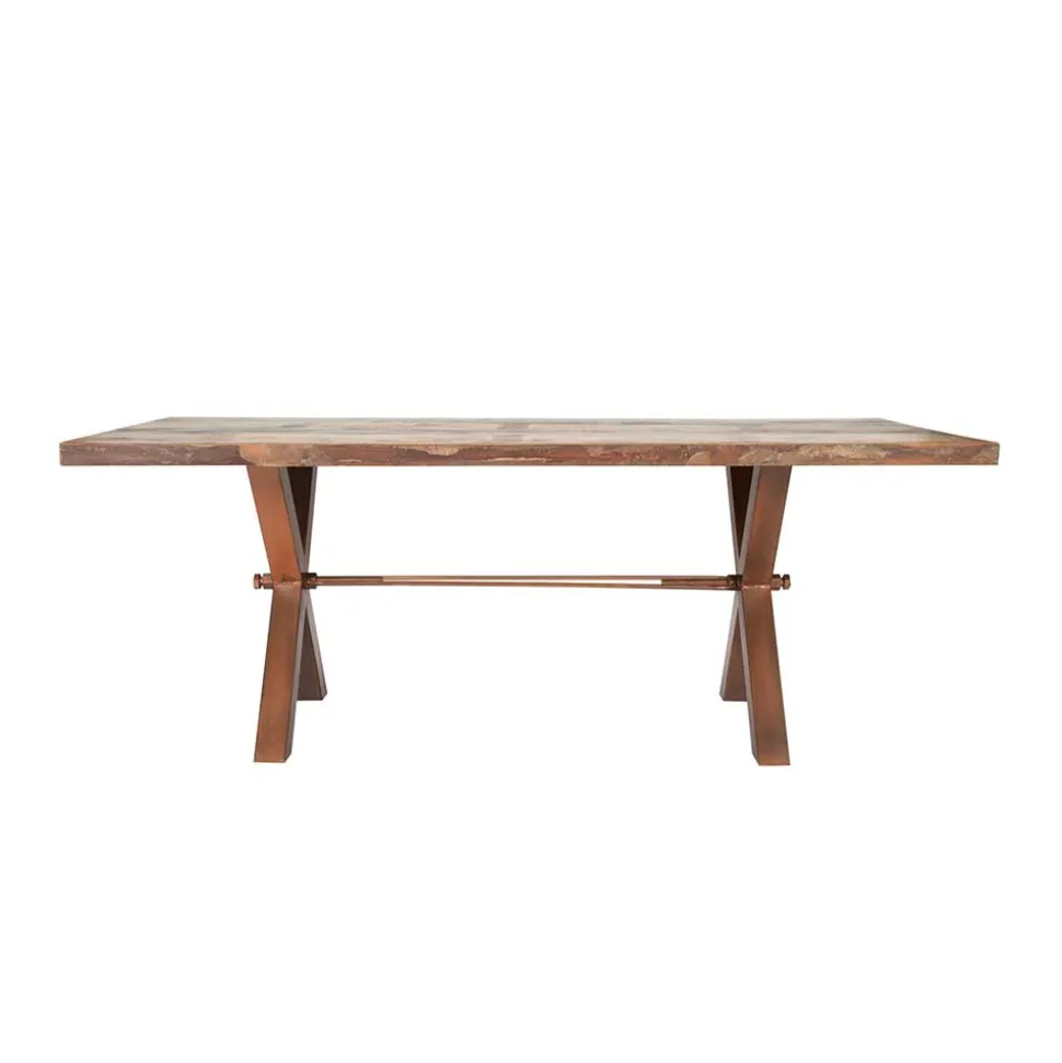 Industrie Esstisch Valcmeris in Braun Bunt