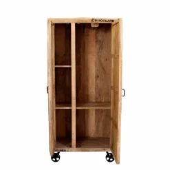 Industry Dielenschrank Indri aus Holz rustikal mit Schrift-Drucken