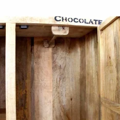 Industry Dielenschrank Indri aus Holz rustikal mit Schrift-Drucken