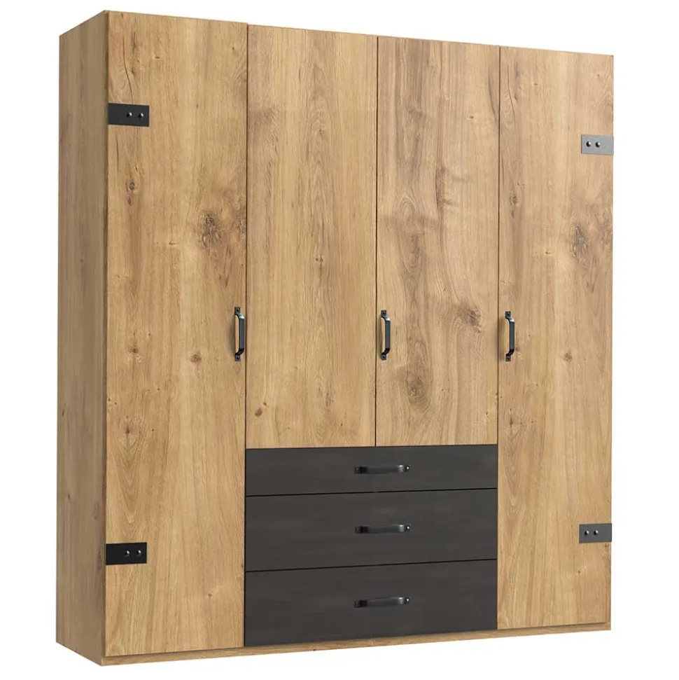 Industry Kleiderschrank mit 200 cm Breite - Bram
