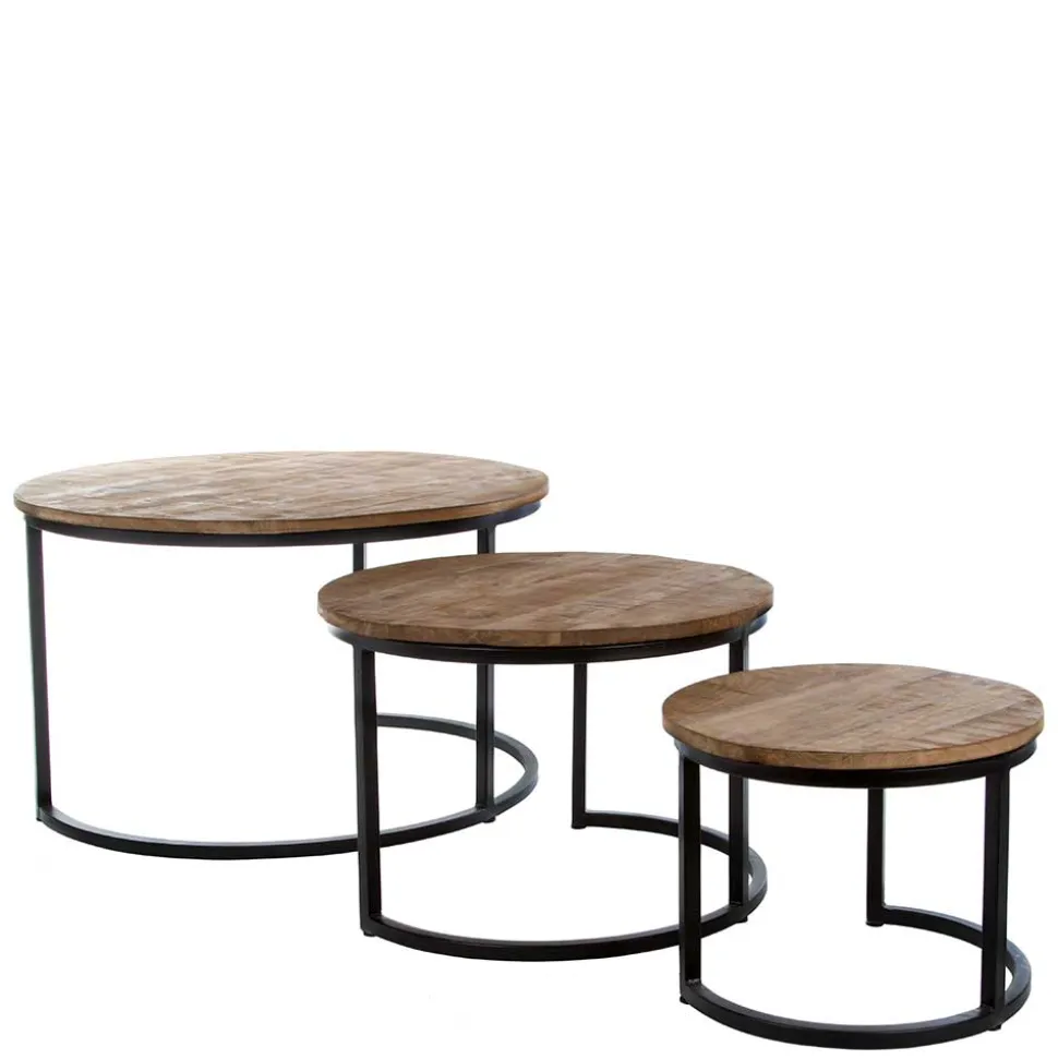 Industry 3-Satz-Tisch in Rund - Minia (dreiteilig)