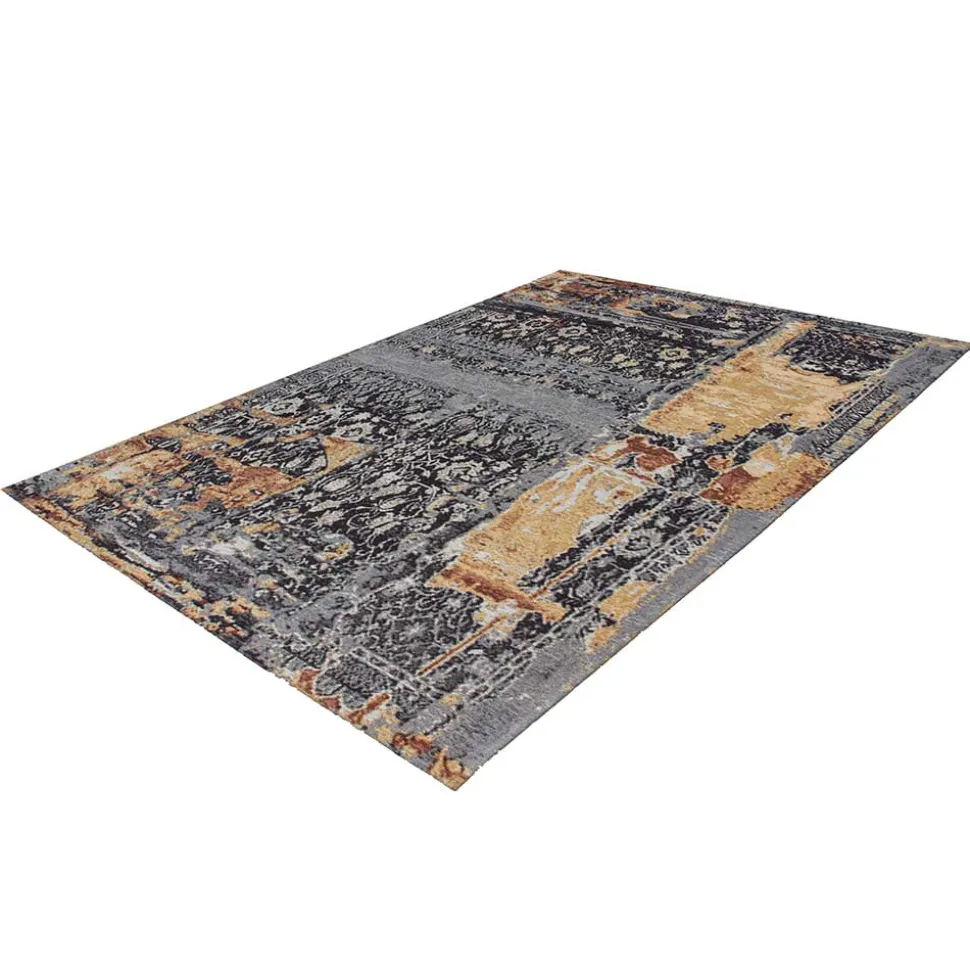 Interessant gemusterter Teppich in Blau Beige - Mailak