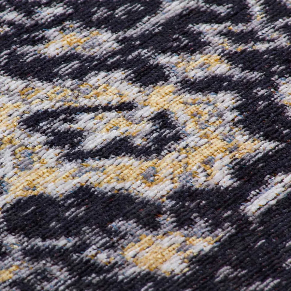 Interessant gemusterter Teppich in Blau Beige - Mailak