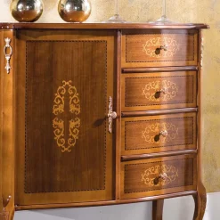 Italienische Barock Kommode Natale mit Nussbaum Furnier
