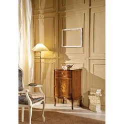 Italienische Kleinkommode im Barockstil Venerdina in Nussbaum Braun