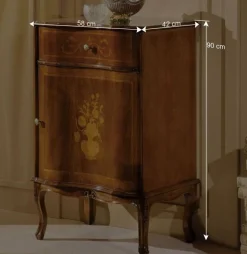 Italienische Kleinkommode im Barockstil Venerdina in Nussbaum Braun