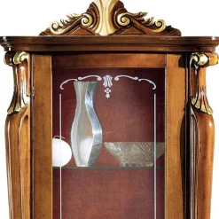 Italienische Vitrine in Nussbaum & Gold & Rot - Carlenna I