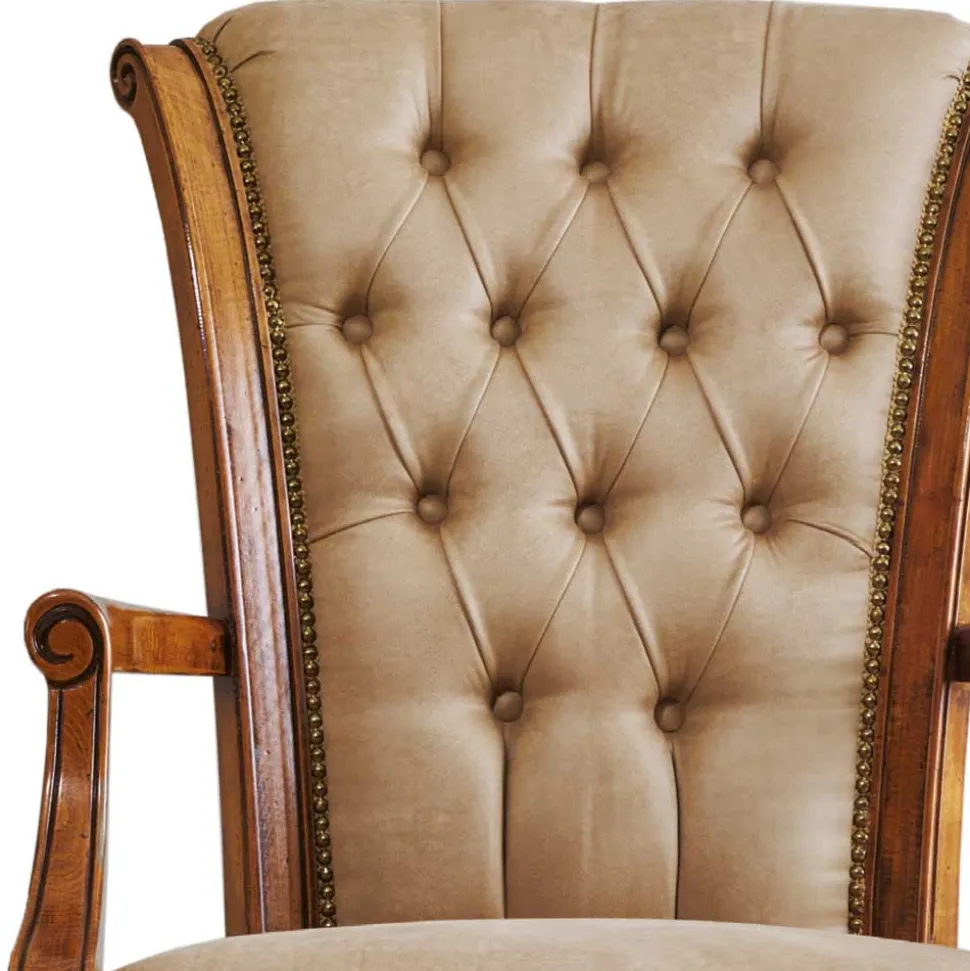 Italienischer Design Bürostuhl in Beige Kunstleder - Albro