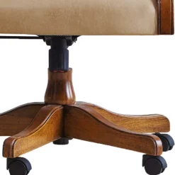 Italienischer Design Bürostuhl in Beige Kunstleder - Albro