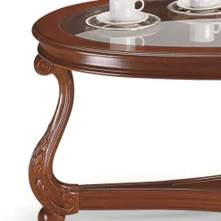 Italienisches Design Glas Couchtisch in Oval - Vibon