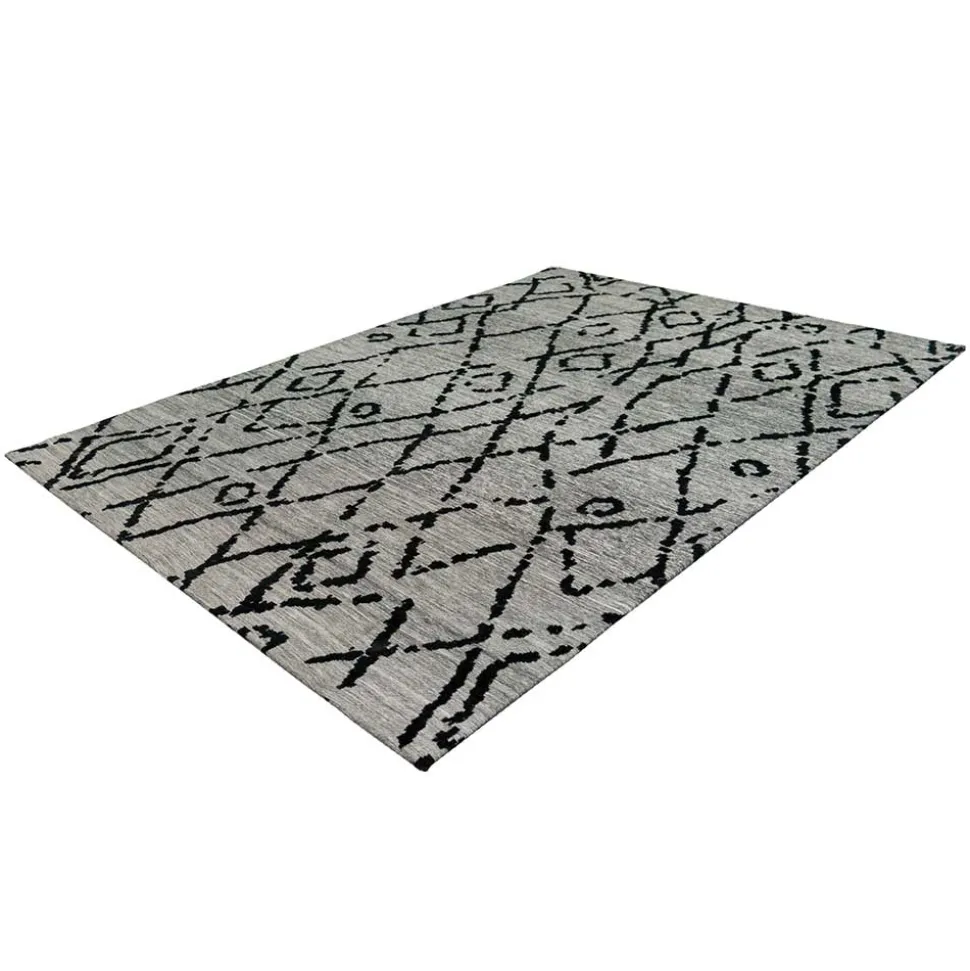 Jacquard Teppich in Grau und Schwarz - Aurora