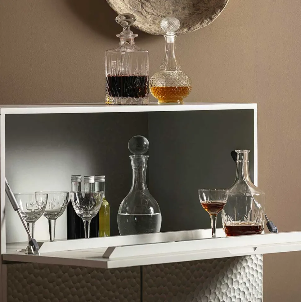 Japandi Barschrank in Hellgrau - Looning