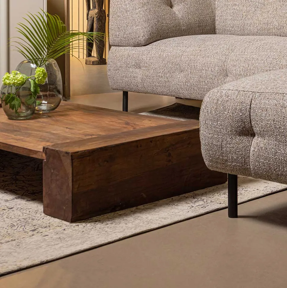 Japandi Couchtisch in Dunkelbraun - Houston