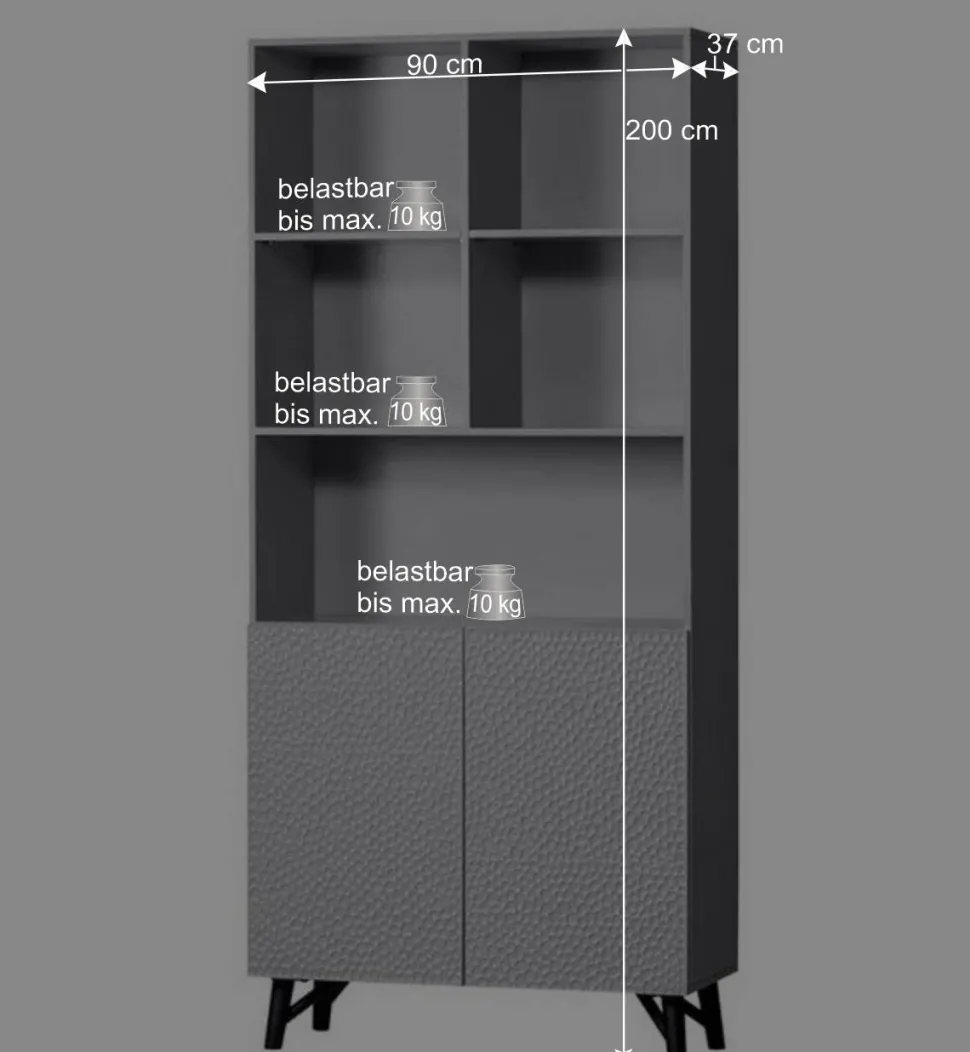 Japandi Regal in Hellgrau - Looning