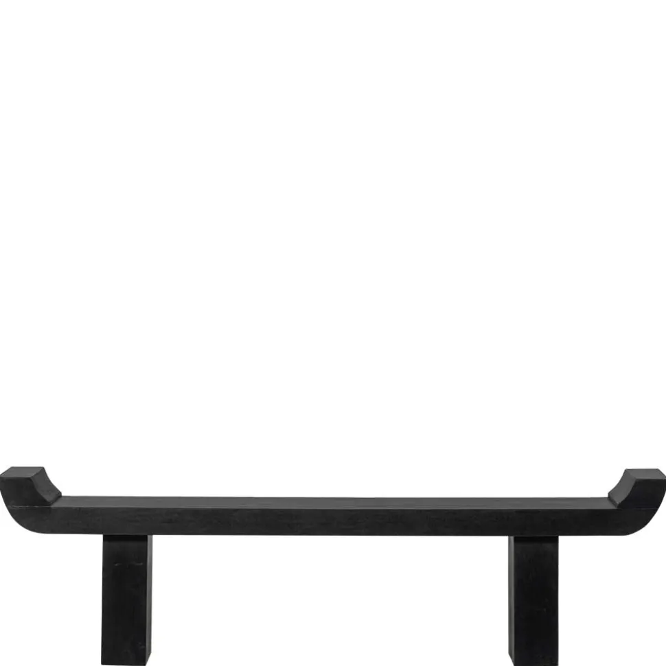 Japandi Wohnraumbank in Schwarz - Belafoma