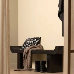 Japandi Wohnraumbank in Schwarz - Belafoma