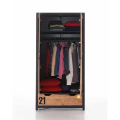 Jugendzimmer Kleiderschrank Krefos in Braun Schwarz