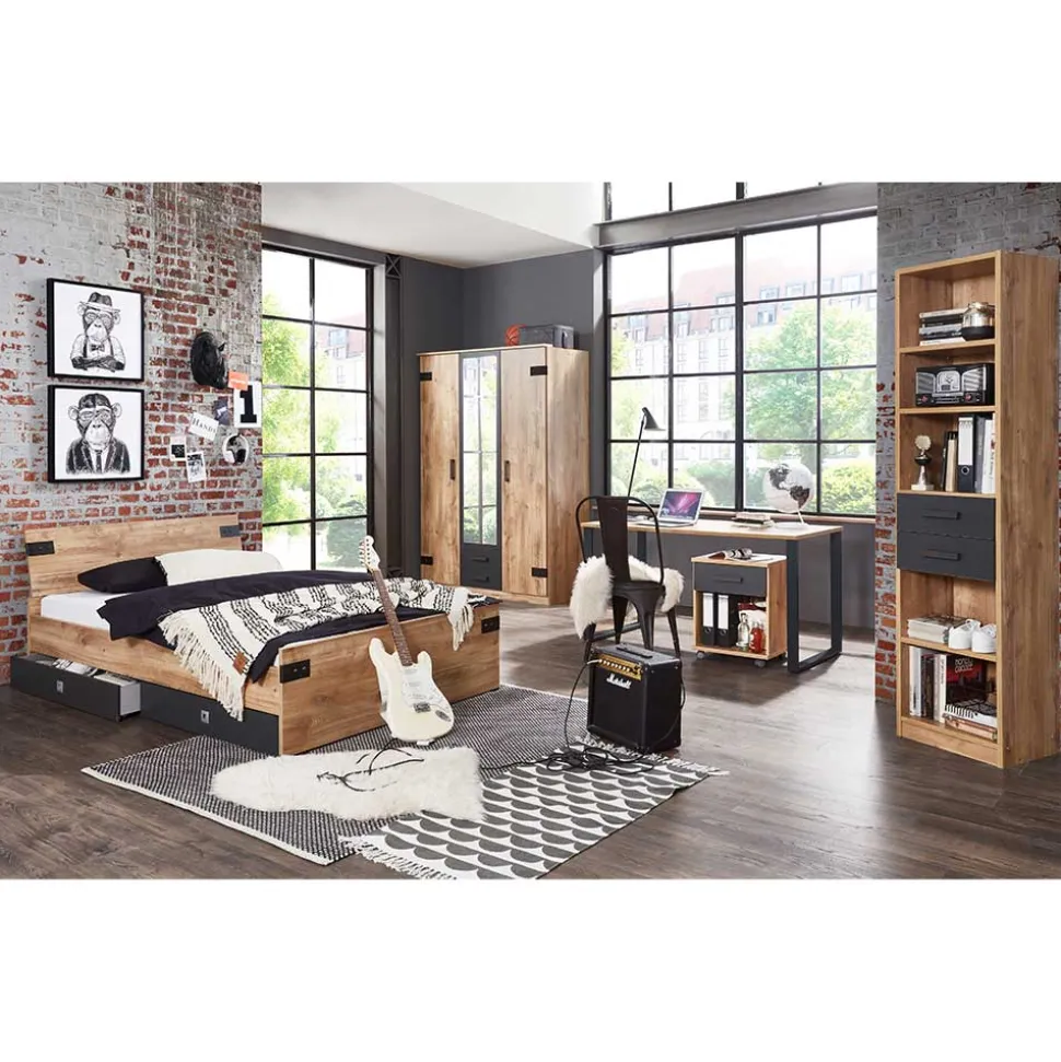 Jugendzimmer Möbel im Industry Style - Nilrem (fünfteilig)