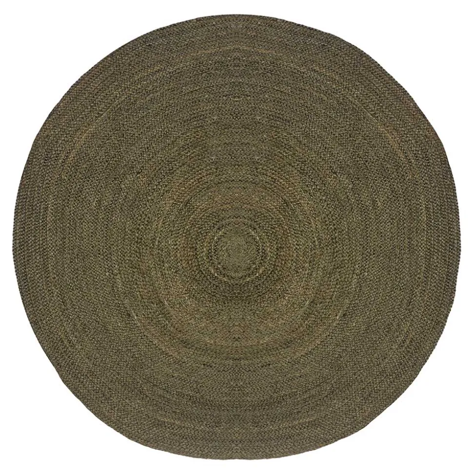 Jute Teppich in Oliv Grün - Pandoro