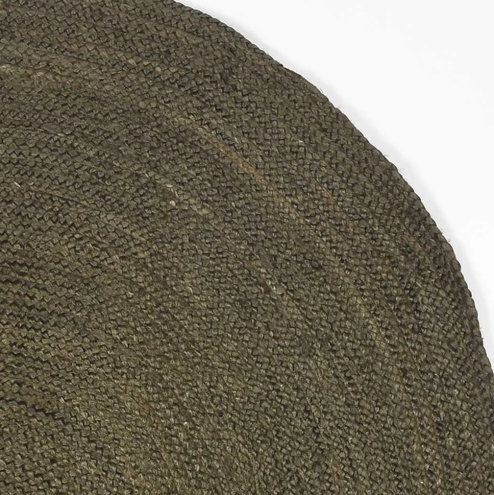 Jute Teppich in Oliv Grün - Pandoro