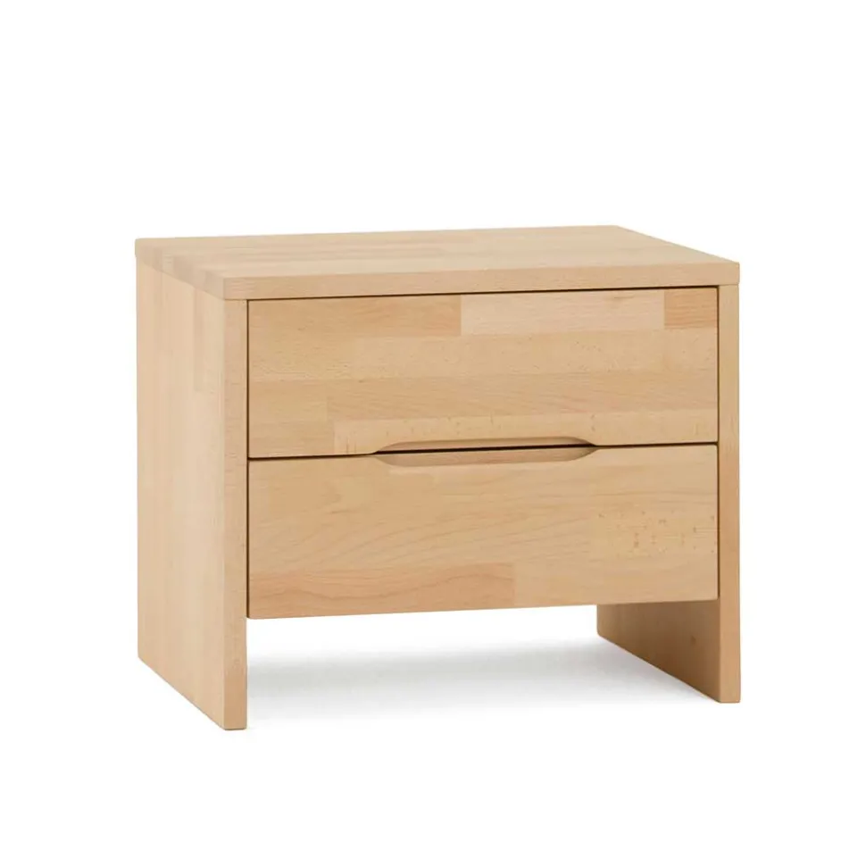 Kantige Nachtkommode aus Buche Miller Massivholz lackiert