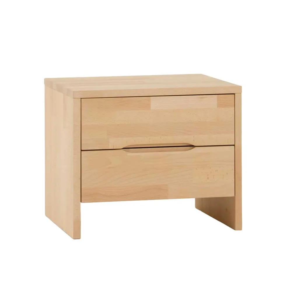 Kantige Nachtkommode aus Buche Miller Massivholz lackiert