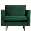Kantiger Polstersessel in Grün Velvet - Distroit