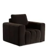 Kantiger Polstersessel in Dunkelbraun - Ladwica