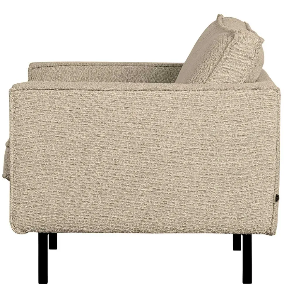 Kantiger Sessel aus Boucle in Beige - Glamoure