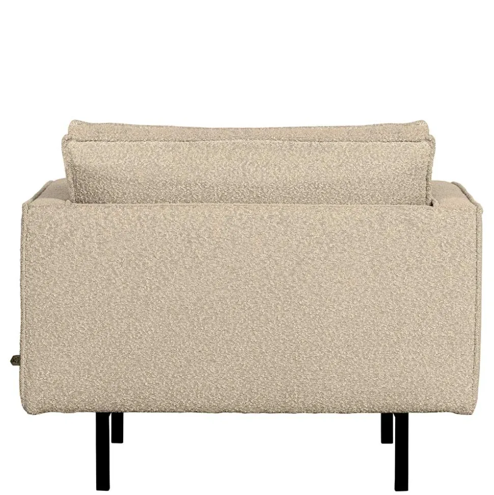 Kantiger Sessel aus Boucle in Beige - Glamoure