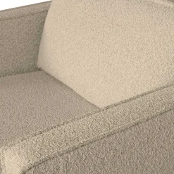 Kantiger Sessel aus Boucle in Beige - Glamoure