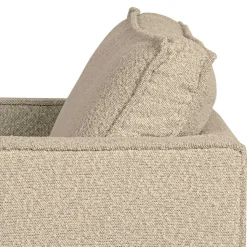 Kantiger Sessel aus Boucle in Beige - Glamoure