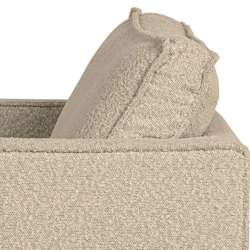 Kantiger Sessel aus Boucle in Beige - Glamoure