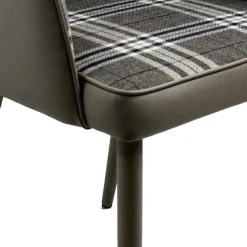 Karierter Esszimmerstuhl im Retro Stil - Gondama (2er Set)