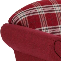 Karierter Sessel in Rot - Landhaus - Lyatea