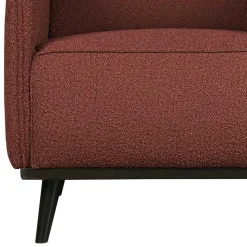 Kastanienfarbener Boucle Polstersessel mit Federkern - Asmatio