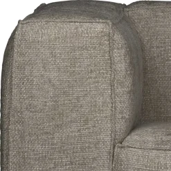 Kastiger Sessel aus Webstoff in Beigegrau - Babro